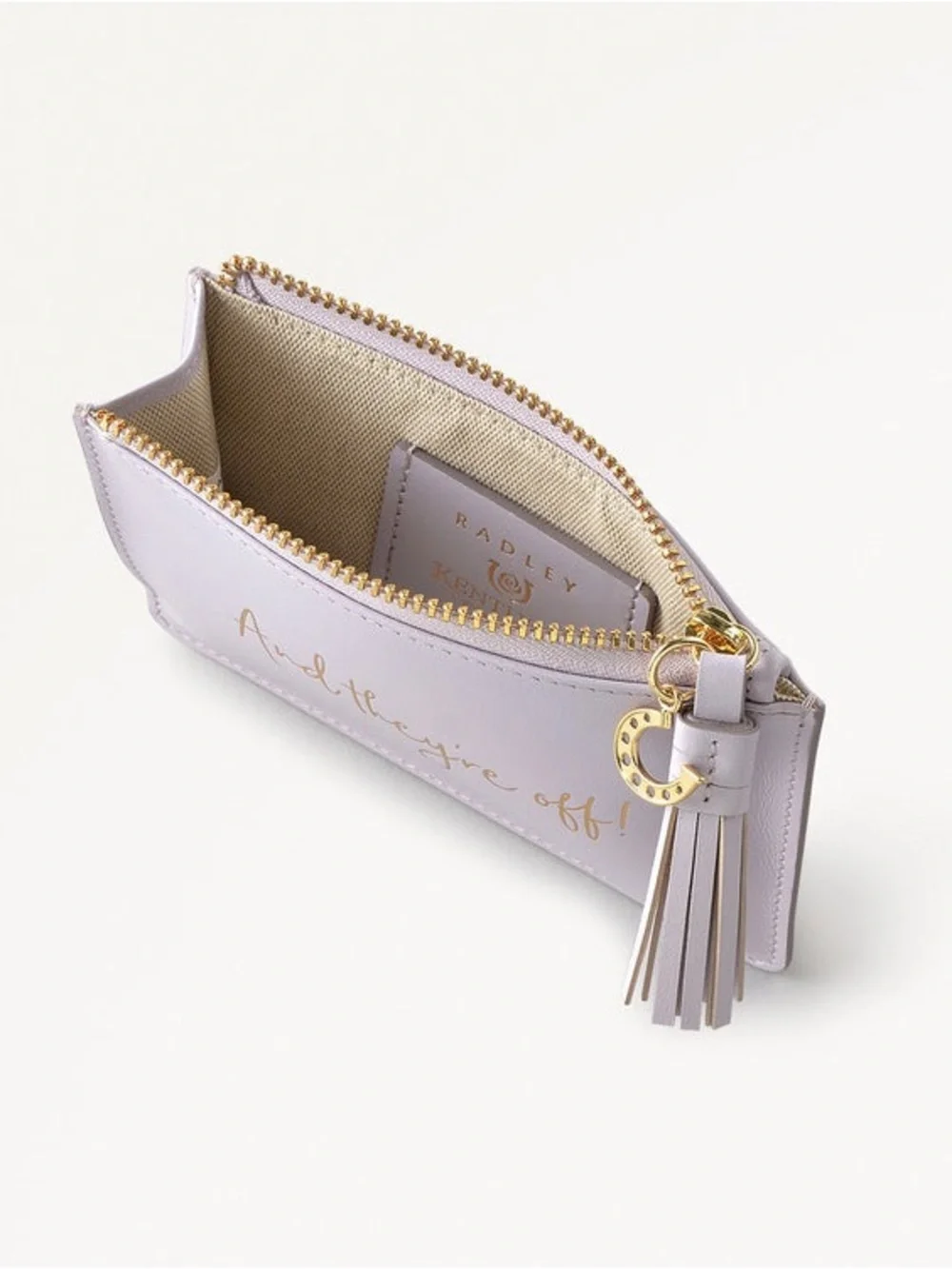 RADLEY LONDON Lavender Leather Card & Key Holder with Gold Script